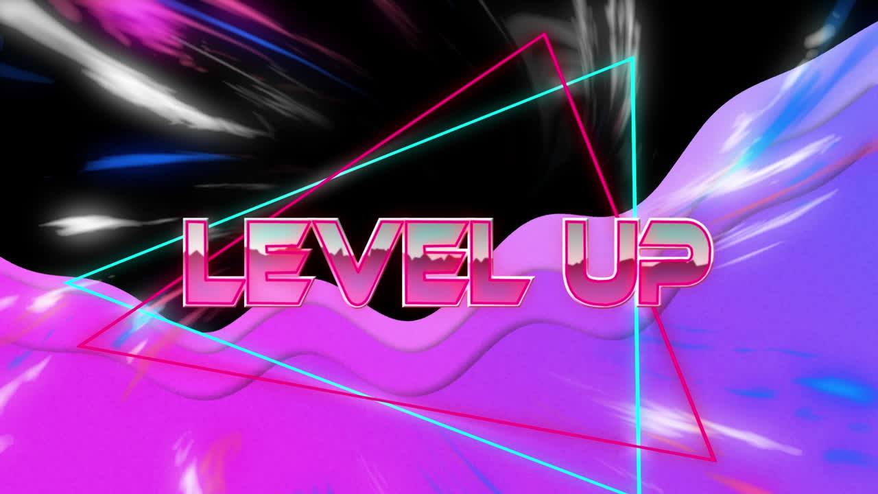 animación de nivel en el espacio abstracto digital