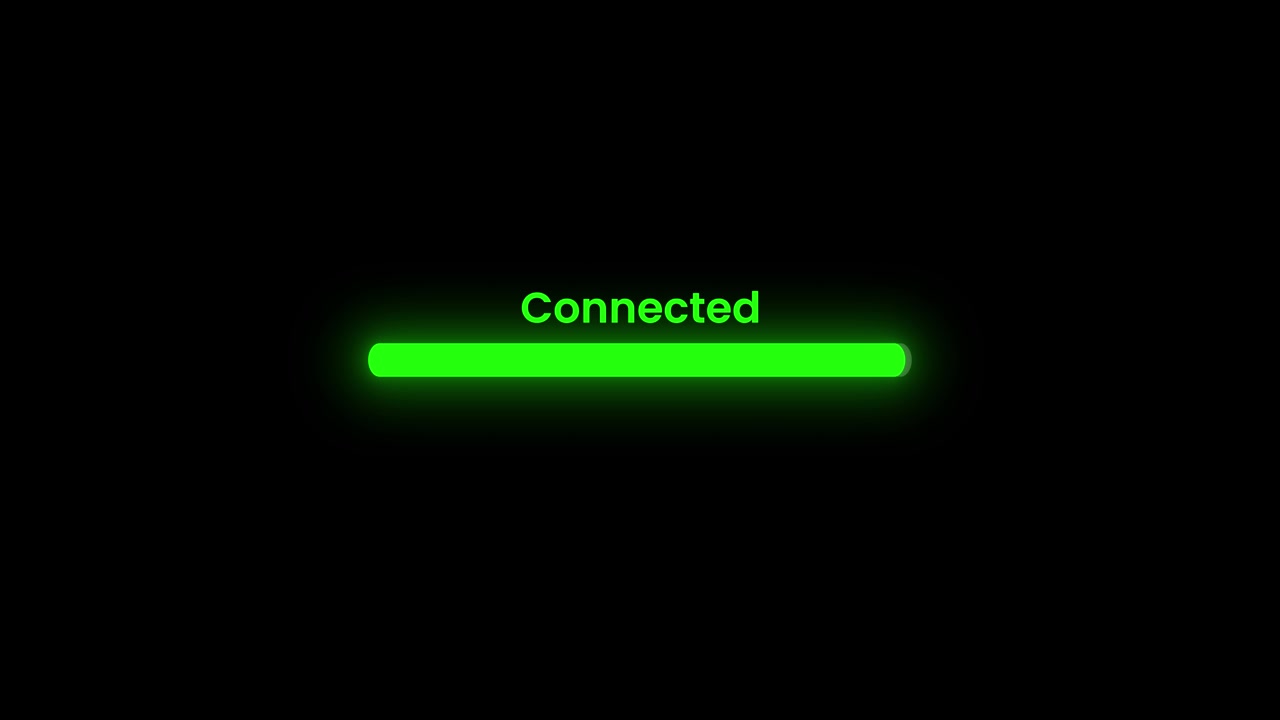 Digital Progress Bar Showing Connecting and Connected Status