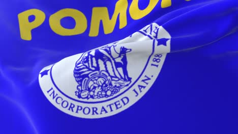 bandera de la ciudad de pomona, california, estados unidos de américa, bucle lento