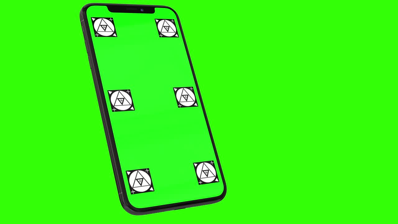 telefono intelligente isolato con schermo verde