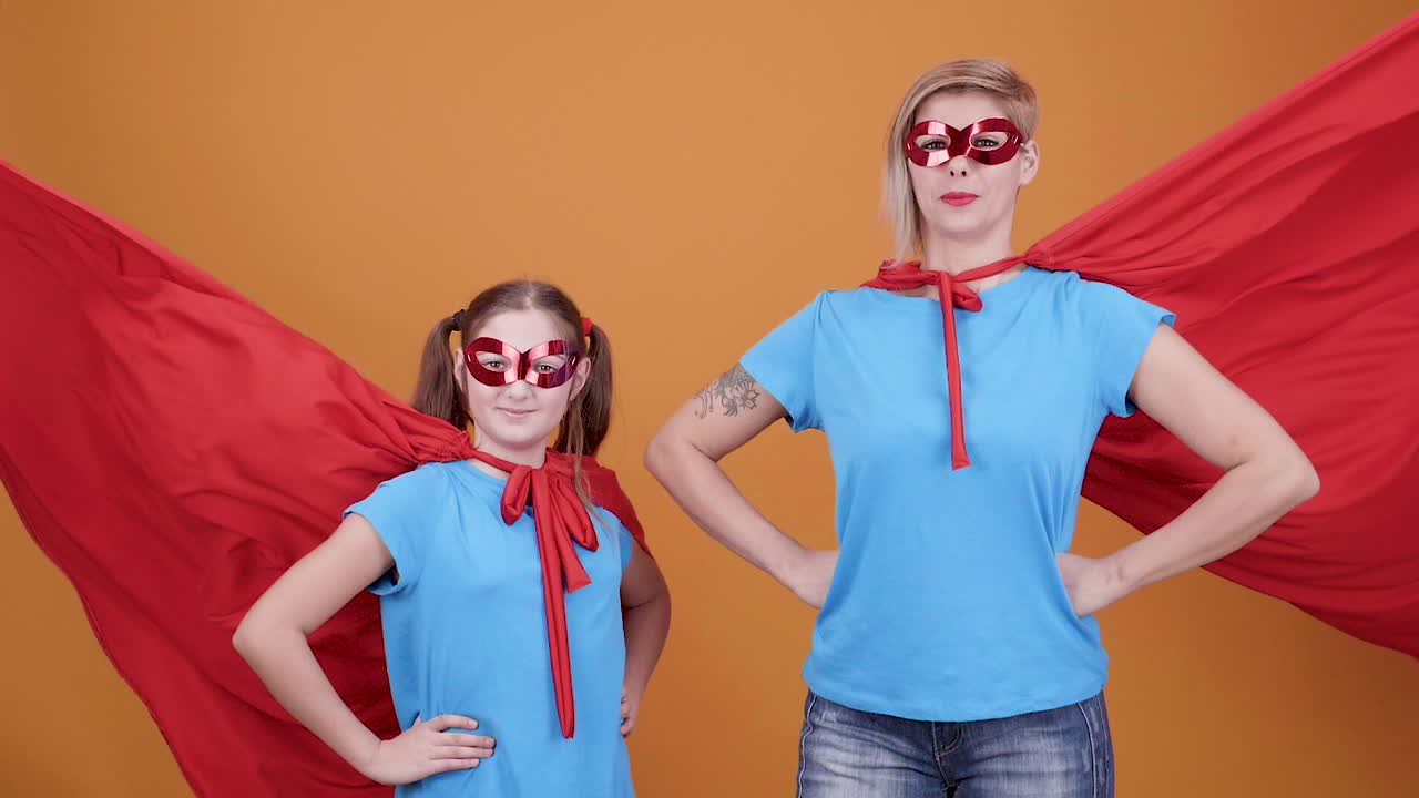 Superhero Mother and Daughter Duo
