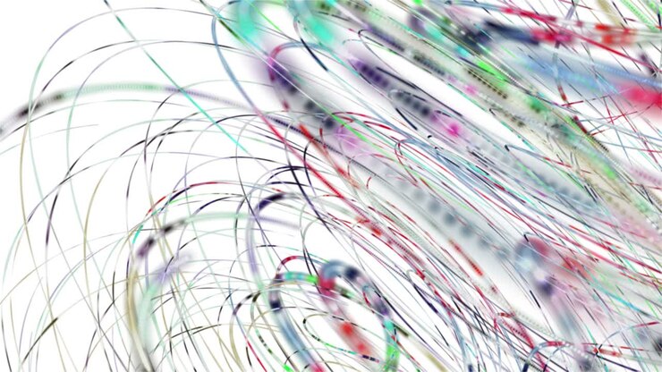 Fantastic animation with stripe wave object in slow motion, 4096x2304 loop 4K