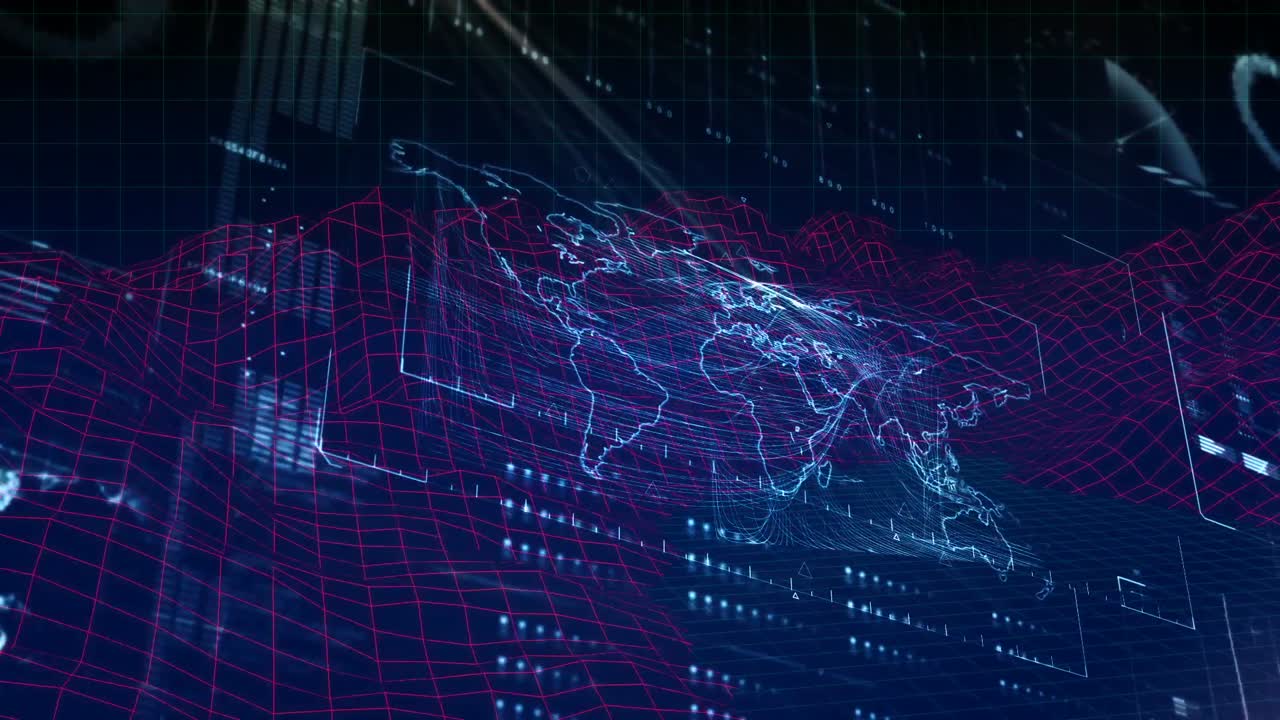 Digital codes with terrain and earth in the background
