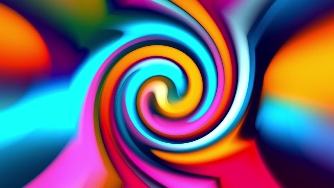추상적인 다채로운 사이키델릭 디스코 소용돌이 원활한 루프 모션 배경 4k 3d 그라디언트 생생한 무지개 색상 최면 음악, 배경, 전환, 프레젠테이션 및 타이틀을위한 나선형 애니메이션