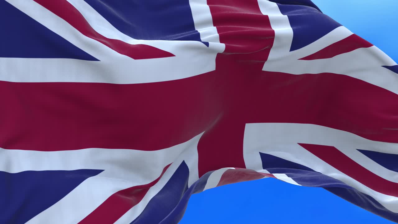 Sømløs loop av Storbritannias flagg.