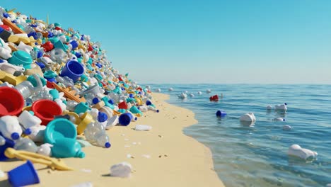 a stark contrast: the growing issue of plastic pollution on our beaches, highlighting the detrimental impact of waste on marine ecosystems and shorelines