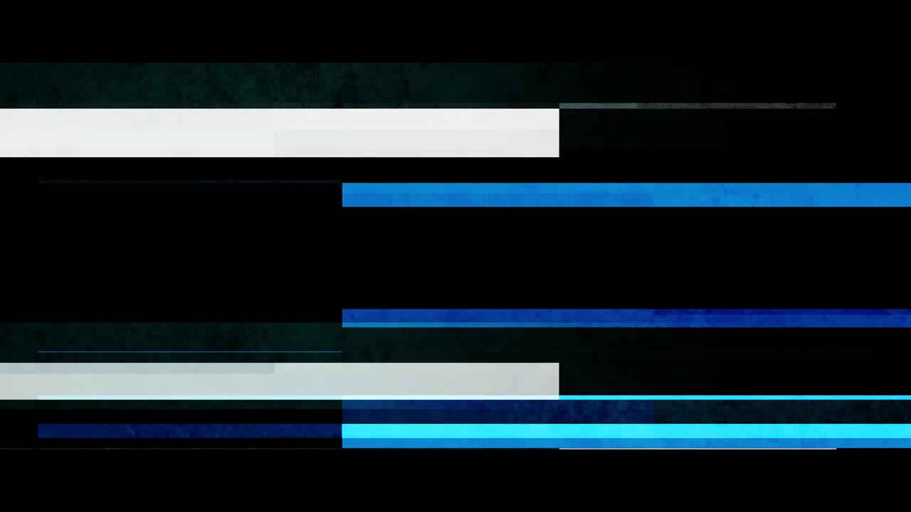 Dynamic Abstract Glitch Animation with Blue and Grey Geometric Shapes