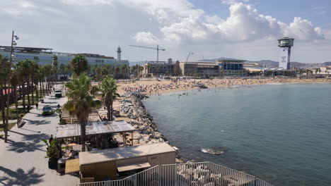 barcelona beach skyline