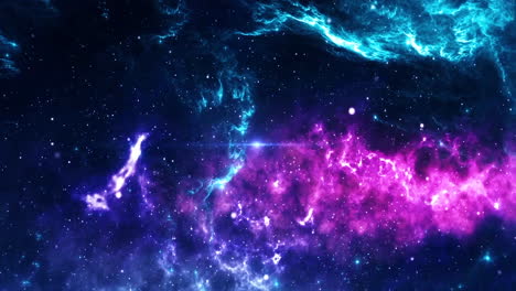 flight through universe nebula galaxy, interstellar space travel with star fields in spaces to a distant milky way