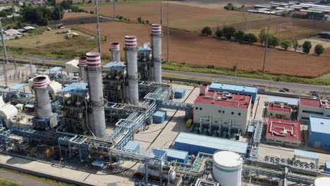 aerial shot of a power generation plant