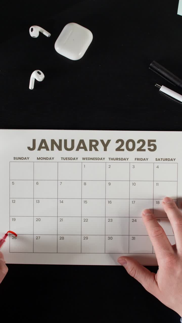 January 2025 Calendar with Accessories