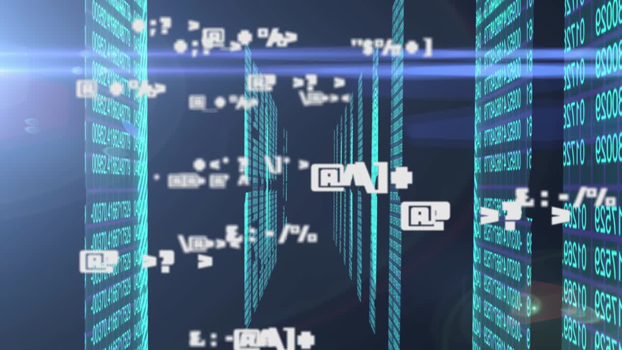 Animation of scientific data processing on black background