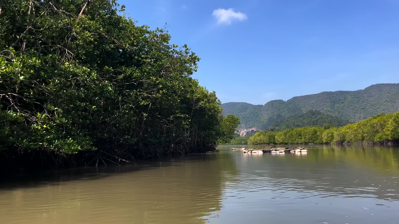 View from a traditional boat on Songkhla Lake in Phatthalung Province, Thailand