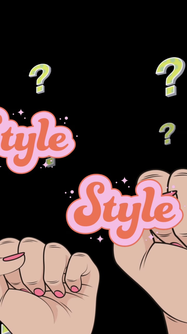 Animazione di testi di stile e mani su punti interrogativi