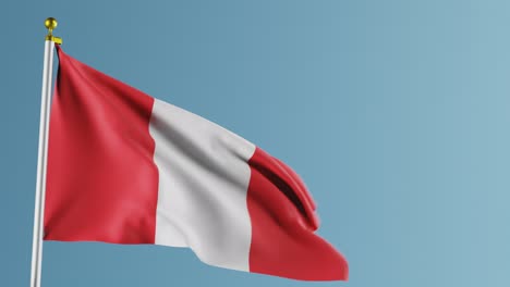 flag of peru waving against blu3 background