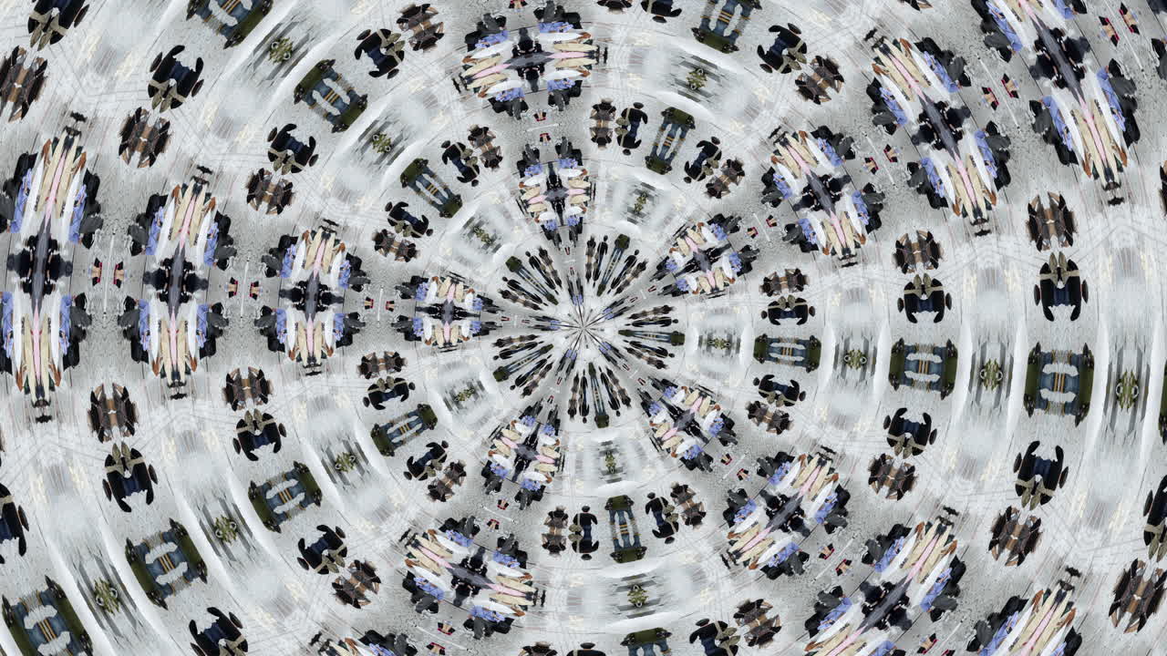 timelapse of tokyo city scene and skyline made into abstract fisheye tiny planet