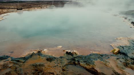 close up of colourful hot spring