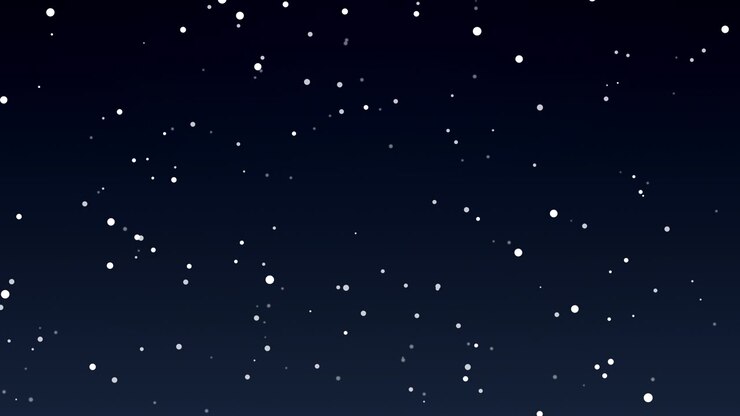 Abstract Motion Background of Floating White Particles on Dark Blue Gradient