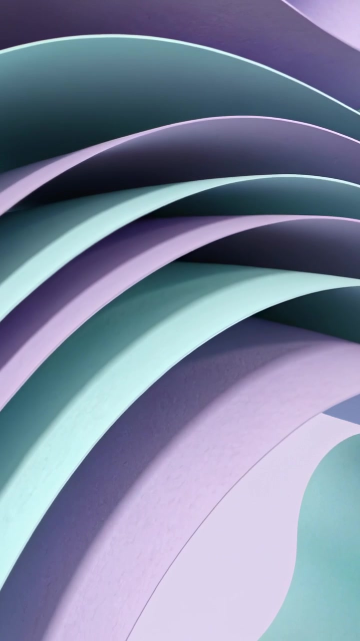 Video verticale: Vista in movimento di fogli che scorrono e rivelano pieghe in un'immagine astratta color menta.