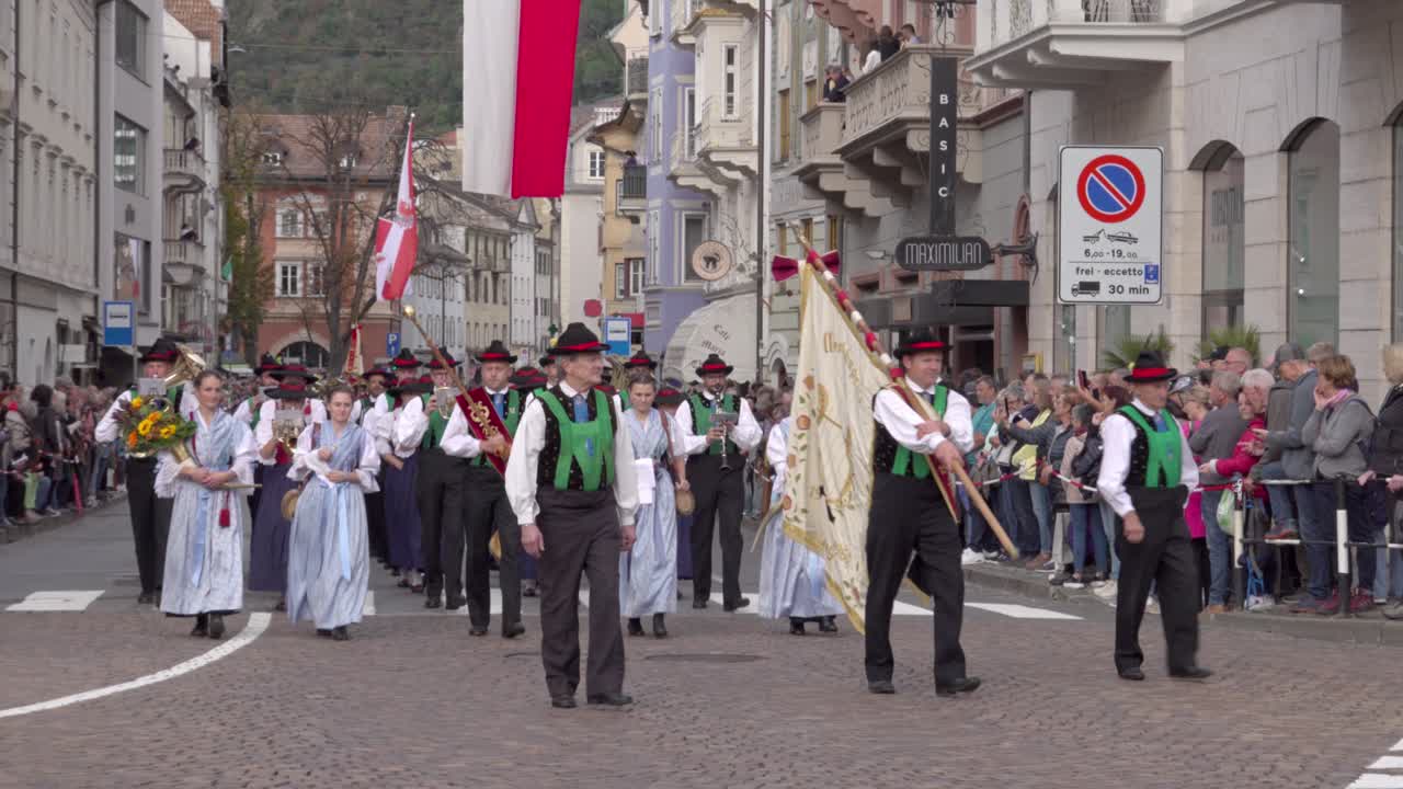 Traditional Parade in European Town