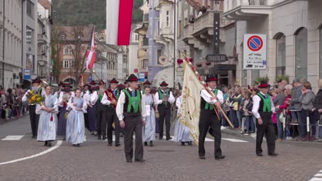 traditional parade in european town