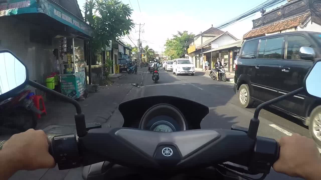 Street view from a motorcycle
