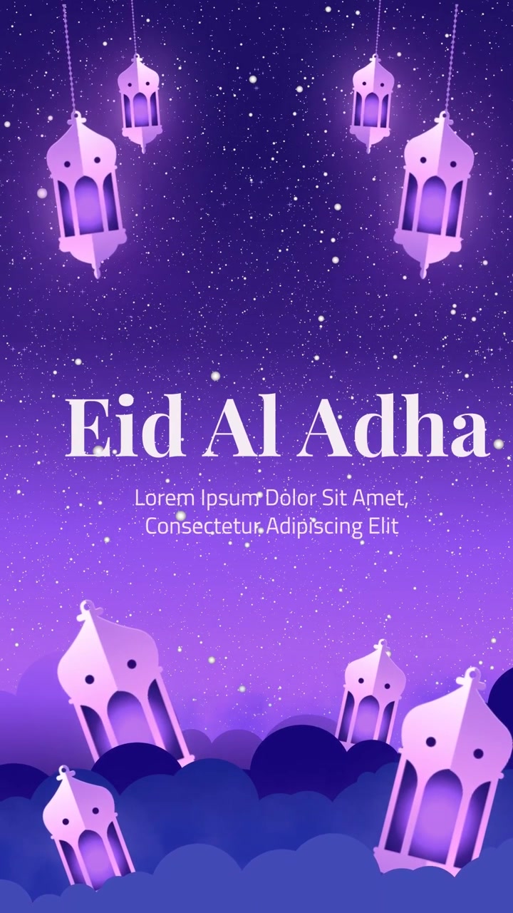 Augurio tipografico moderno per Eid al-Adha