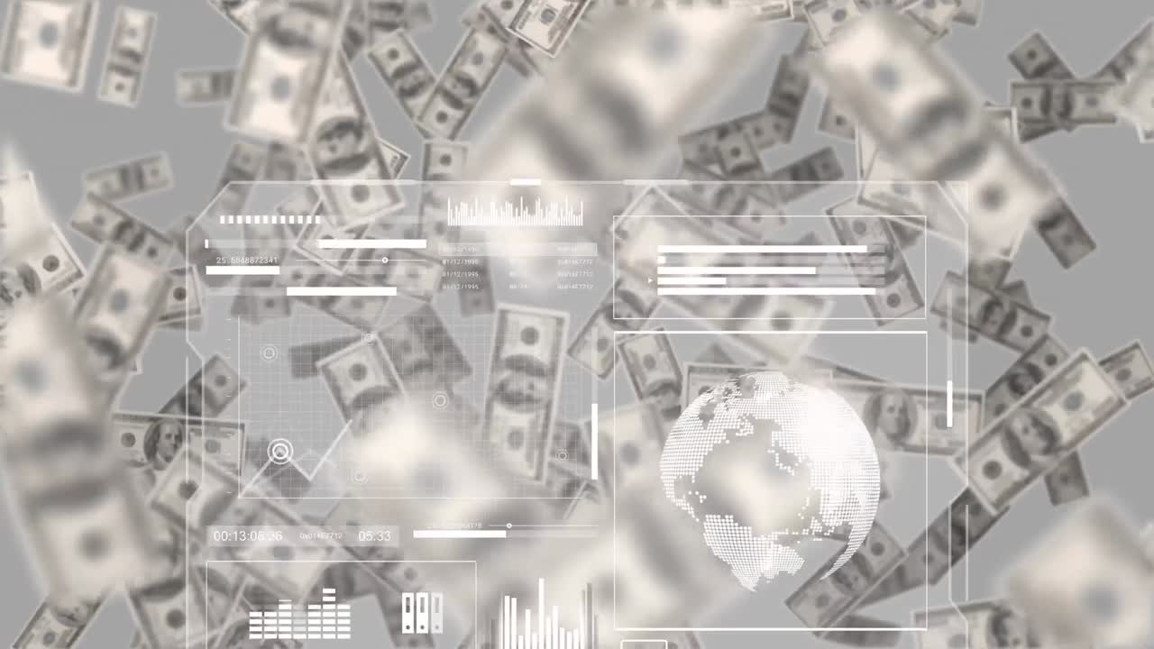 은행권에 대한 데이터 처리의 애니메이션