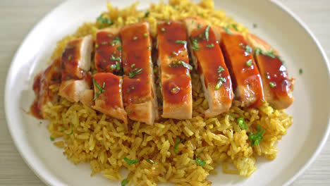 grilled-sweet-and-chilli-chicken-with-curry-rice