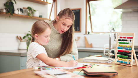 Teach, drawing and girl with tutor for lesson