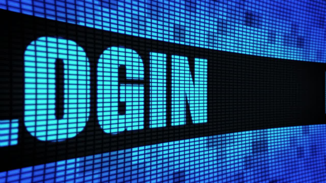 Login Screen on Digital Display