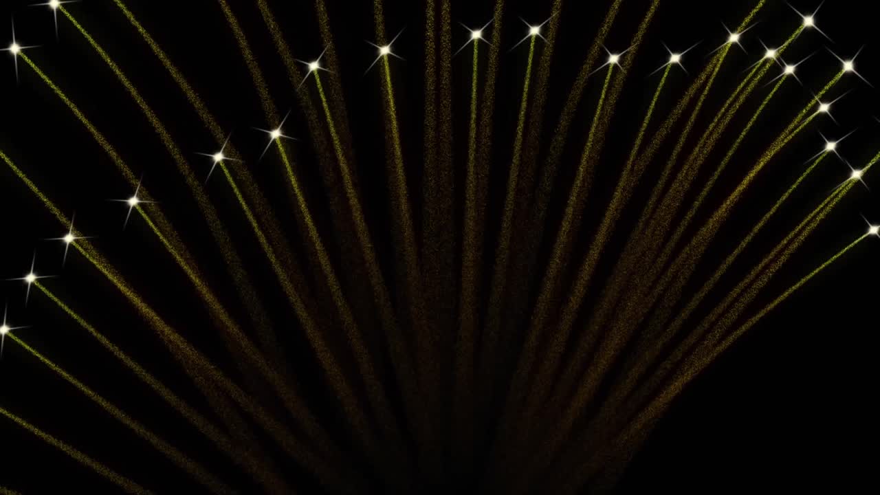 검은 바탕에 불꽃놀이의 애니메이션