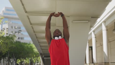 man exercising in an urban setting