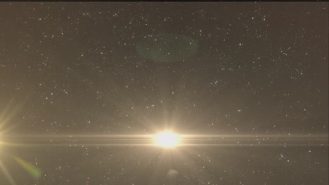 animación de un punto de luz brillante que se mueve sobre partículas blancas contra un fondo gris.