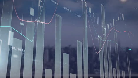 Animación-Del-Procesamiento-De-Datos-Digitales-Sobre-El-Paisaje-Urbano