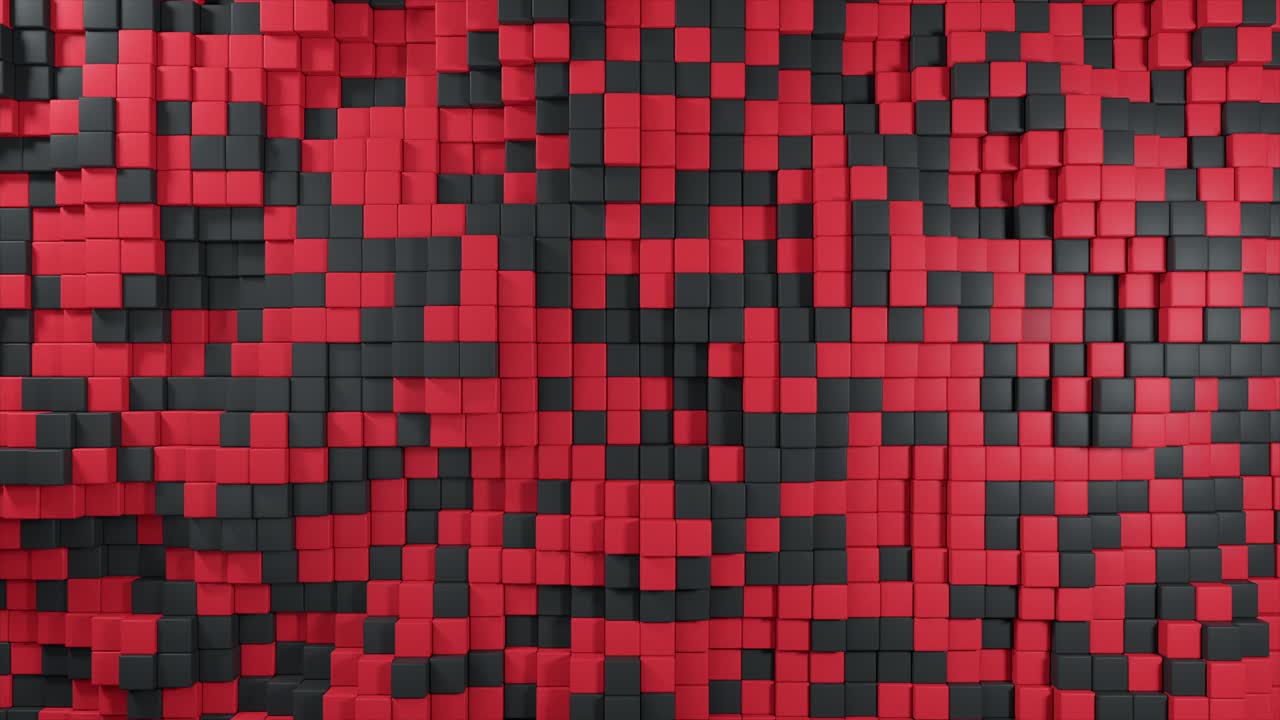 patrón geométrico abstracto de cubos rojos y negros