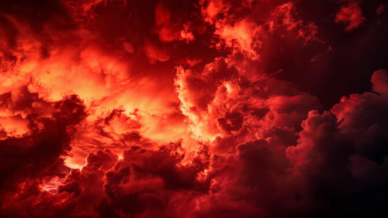 Fiery Sunset Clouds