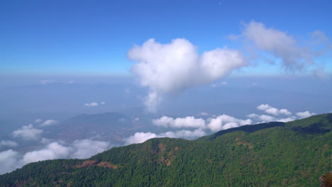 beautiful mountain layer with clouds and blue sky at kew mae pan nature trail in chiang mai, thailand