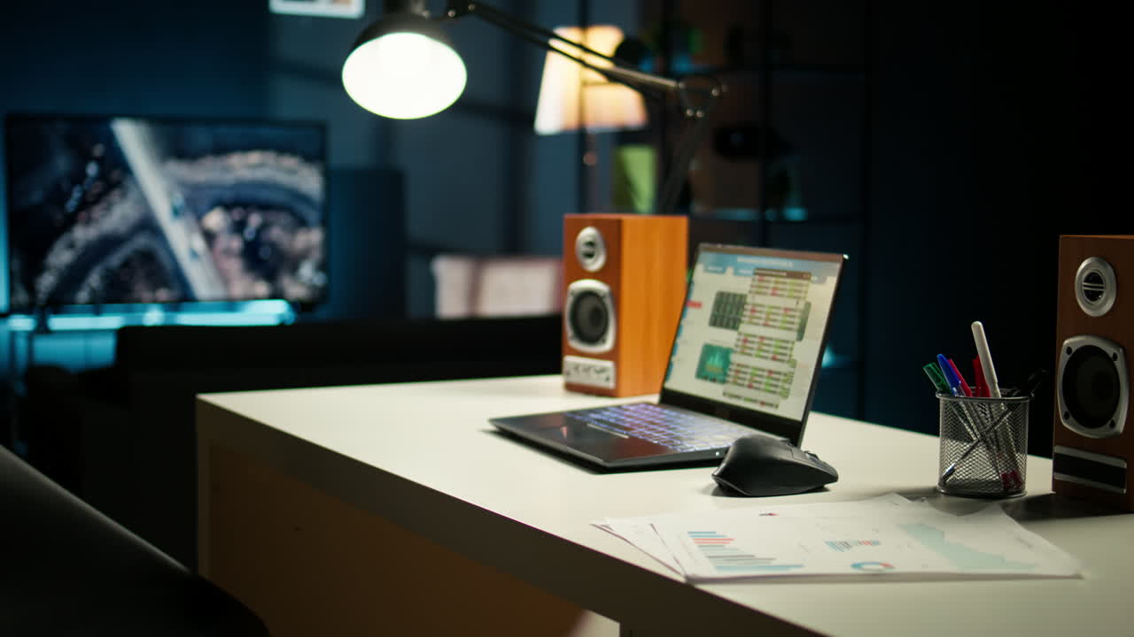 현대적인 홈 오피스를 가진 아한 로프트 스타일의 조명 아파트