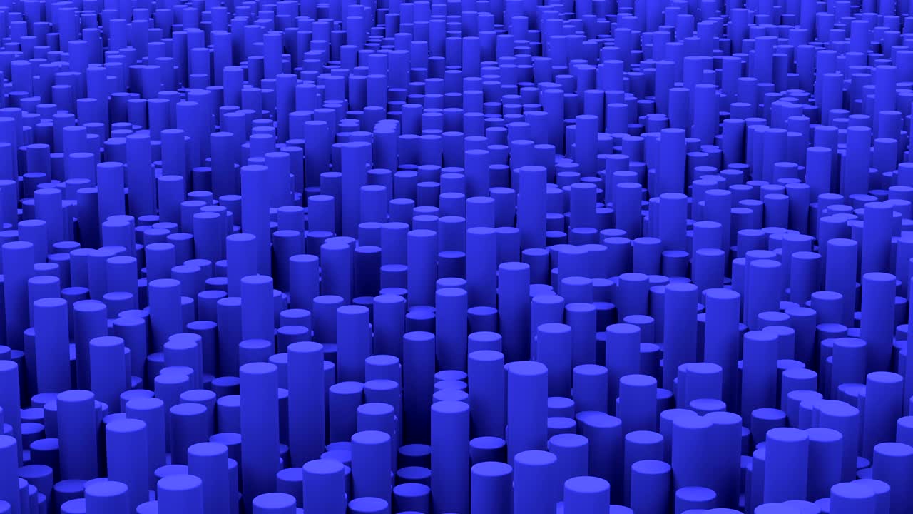 superficie con cilindros azules de fondo de animación de primer plano