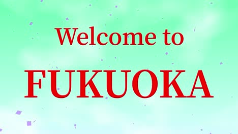 welcome to fukuoka message text animation motion graphics