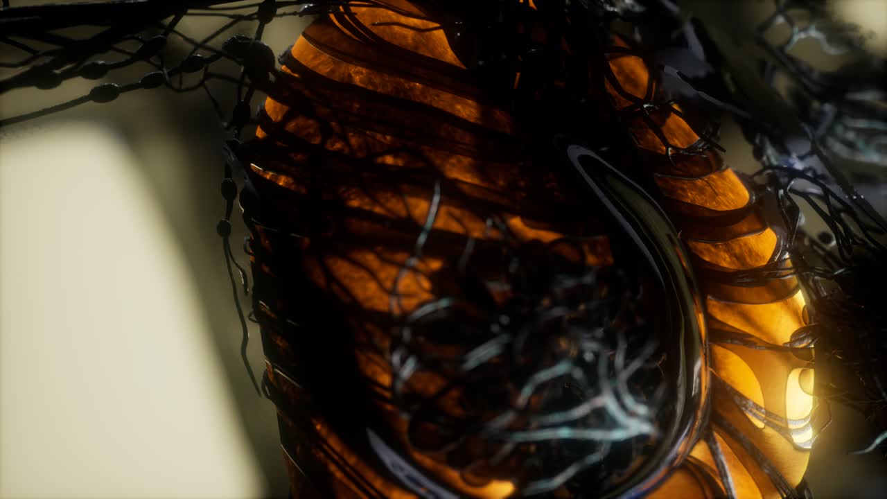 escaneo del cuerpo humano con pulmones y tráquea brillantes