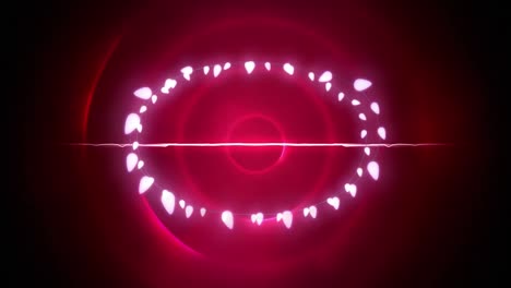 Animation-of-christmas-decoration-fairy-lights-with-copy-space-over-pink-circles