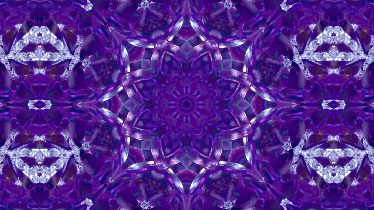 Sfondo decorativo astratto ornato in loop. Caleidoscopio 3D o mandala.