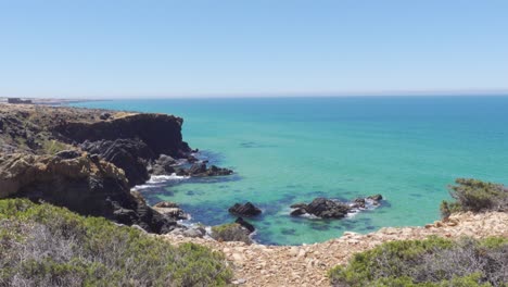 A-Rocky-Portuguese-Coastline-by-the-Atlantic-Ocean-with-Turquoise-Water