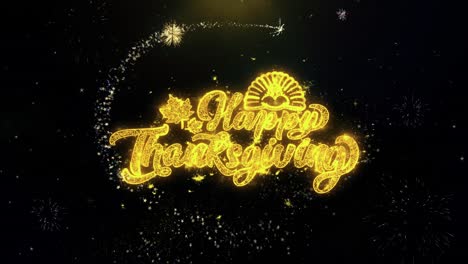 happy thanksgiving graphic design with fireworks
