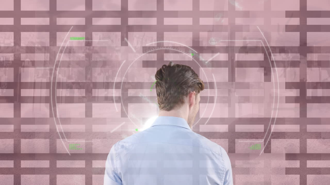 스 ⁇  스캐닝으로 사업가의 애니메이션