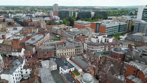 Edificios-En-El-Centro-De-La-Ciudad-Reading-UK-Drone,antena