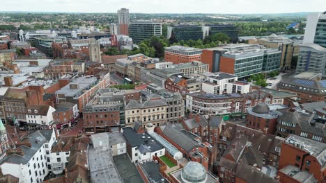 Buildings in  Town Centre Reading UK drone,aerial