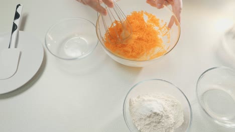 preparing carrot cake
